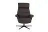 TV-Sessel MOANI mit Hocker - drehbar, Kopfteilverstellung, Leder, Dunkelbraun