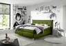 Boxspringbett HAROA- Liegefläche ca. 180x200 cm, Stoff, Grün, Bonell, Inkl. Topper
