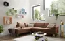Ecksofa COOL - Ecke links mit 2,5-Sitzer, Querschläfer, Stoff, Rost