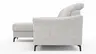 Ecksofa Canterbury - Longchair links mit 2,5-Sitzer, Stoff, Offwhite