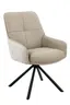 Armlehnstuhl - drehbar, Leder & Stoff, Cappuccino, Beige