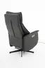 Sessel - Relaxfunktion motorisch, Leder, Schwarz