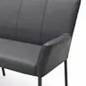 Bank Edmonton - Breite ca. 180 cm, Leder, Anthrazit