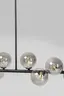 Hängeleuchte - BH ca. 155x138, Stahl, Schwarz, Glas