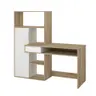 Schreibtisch - LB ca. 163x60 cm, Eiche Struktur Nachbildung, Weiß