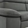 Sofa Felipa - 3-Sitzer inkl. Relaxfunktion (motorisch) und Kopfteil verstellbar, Leder, Grau