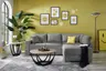 Ecksofa Jyte - 2-Sitzer mit Ecke rechts, Schlaffunktion mit Bettkasten, Stoff, Grau
