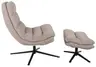 Relaxsessel mit Hocker - drehbar, Webstoff, Sand