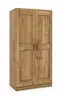 Drehtürenschrank- B ca. 102 cm, Wildeiche, teilmassiv, Geölt