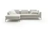 Ecksofa Lenni Style - Longchair links mit 2,5.Sitzer, Stoff, Hellgrau, luftige Kissen