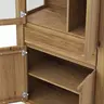 Vitrine Bakersfield - sichtbare Rückwand und Schublade geschroppt, Asteiche massiv, geölt