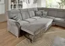 Ecksofa - 3-Sitzer mit Ecke rechts, Schlaffunktion mit Bettkasten, Stoff, Grau