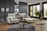 Ecksofa - 2-Sitzer mit Longchair rechts, Stoff, Creme