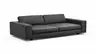 Sofa Aprino 1 - 4-Sitzer XXL, Leder, Schwarz, Armlehne Block
