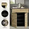 Schuhschrank - B ca. 80 cm, Basalt grau, Artisan Eiche Nachbildung