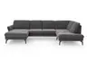 Wohnlandschaft - Longchair links mit 2,5-Sitzer und Ecke rechts, Stoff Anthrazit