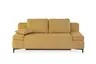 Sofa JEREMO - 2-Sitzer inkl. Schlaffunktion und Armlehnen verstellbar, Stoff, Senfgelb