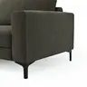 Ecksofa Oviedo - Longchair links mit 1,5-Sitzer, Stoff, Braungrün
