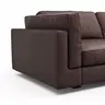 Sofa Aprino 3 - 3,5-Sitzer L, Dickleder, Dunkelbraun, Armlehne Kissen