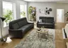Trapezsofa - 2-Sitzer, Kopfteil verstellbar Stoff, Anthrazit