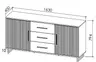 Sideboard- Eiche Dekor, Schwarz
