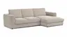 Ecksofa Stormy - 2,5-Sitzer mit Longchair rechts, Stoff, Creme