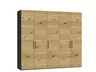 Drehtürenschrank JOIN IT- B ca. 252 cm., Schwarz, Eiche, Natur, Bretteroptik