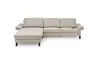 Ecksofa CALM PREMIUM 2.0 - Longchair links mit 3-Sitzer, Relaxfunktion motorisch, Armlehne verstellbar, Stoff, Sand