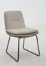 Polsterstuhl Macano - Leder & Stoff, Beige, Cognac