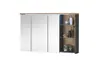 Spiegelschrank- B ca. 110 cm, Dunkelgrau, Eiche Dekor, Spiegel