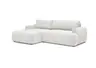 Ecksofa - Longchair links mit 2-Sitzer, Stoff, Sibergrau