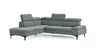 Ecksofa Felipa - Ecke links mit 2,5-Sitzer inkl. Kopfteil verstellbar, Stoff, Grau