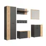 Garderobenschrank - B ca. 60 cm, Anthrazit, Eiche Coast Evoke Nachbildung