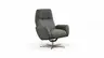 Einzelsessel Terni - Relaxfunktion, Sternfuss, Leder, Grau, 