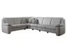 Wohnlandschaft - 2-Sitzer, Winkelecke mit 3-Sitzer, Leder, Seidengrau