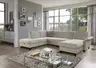 Wohnlandschaft - Ecke links mit 2,5-Sitzer und Longchair rechts, Stoff, Natur