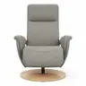 Sessel Tulsa Relax - Größe M, inkl. Fußteil/Rückenlehne verstellbar (motorisch), inkl. Kopfteilverstellung, Leder, Graubeige