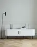 TV-Lowboard - B ca. 180 cm, Eiche Furnier, Weiß