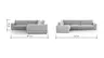 Ecksofa Juni - Ecke links mit 2,5-Sitzer, Stoff, Hellgrau