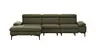 Ecksofa Felipa - Longchair links mit 2,5-Sitzer inkl. Armlehne verstellbar und Rückenlehne/Sitztiefe verstellbar (motorisch), Leder, Olive
