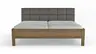 Bett Viana - Liegefläche ca. 200x200 cm, Balkeneiche furniert, Kunstleder Anthrazit