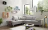 Ecksofa COOL - Ecke links mit 2,5-Sitzer, Querschläfer, Stoff, Hellgrau