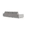 Ecksofa Serava - 2,5-Sitzer mit Longchair rechts, inkl. Relaxfunktion, Stoff, Grau