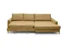 Ecksofa - 3-Sitzer mit Longchair rechts, Schlaffunktion, Stoff, Senfgelb