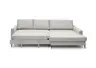 Ecksofa - 3-Sitzer mit Longchair rechts, Schlaffunktion, Stoff, Creme
