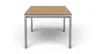Esstisch 3400 - LB ca. 180x100 cm, ausziehbar, Asteiche massiv, 4-Fuss, Edelstahl
