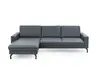 Ecksofa - Longchair links mit 3-Sitzer, Leder, Blau