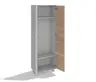 Garderobenschrank - B ca. 70 cm, Kreidefarben, Eiche bianco massiv geölt