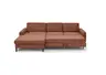 Ecksofa CALM MOVE 2.0 - Longchair links mit 2,5-Sitzer, Schlaffunktion, Feincord, Rost