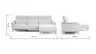 Ecksofa Nevin - 2-Sitzer mit Longchair rechts, inkl. Relaxfunktion (motorisch) und Kopfpolsterverstellung, Stoff, Weiß